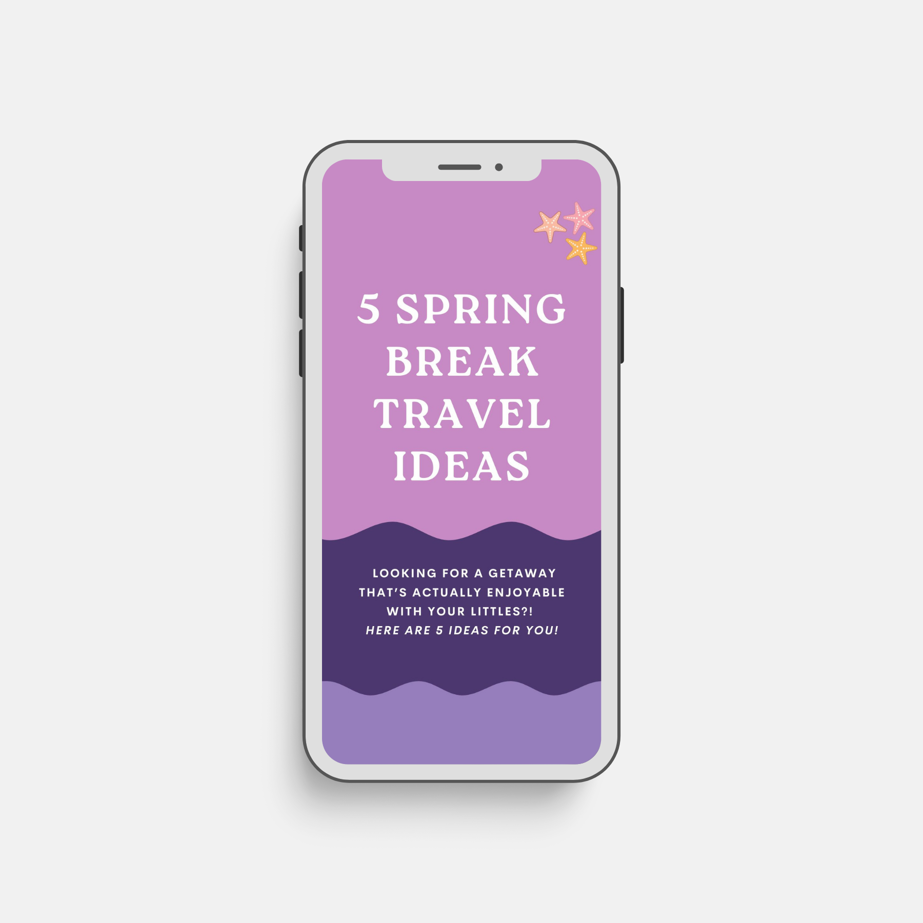 Instagram Stories Template - 5 Spring Break Travel Ideas with Littles