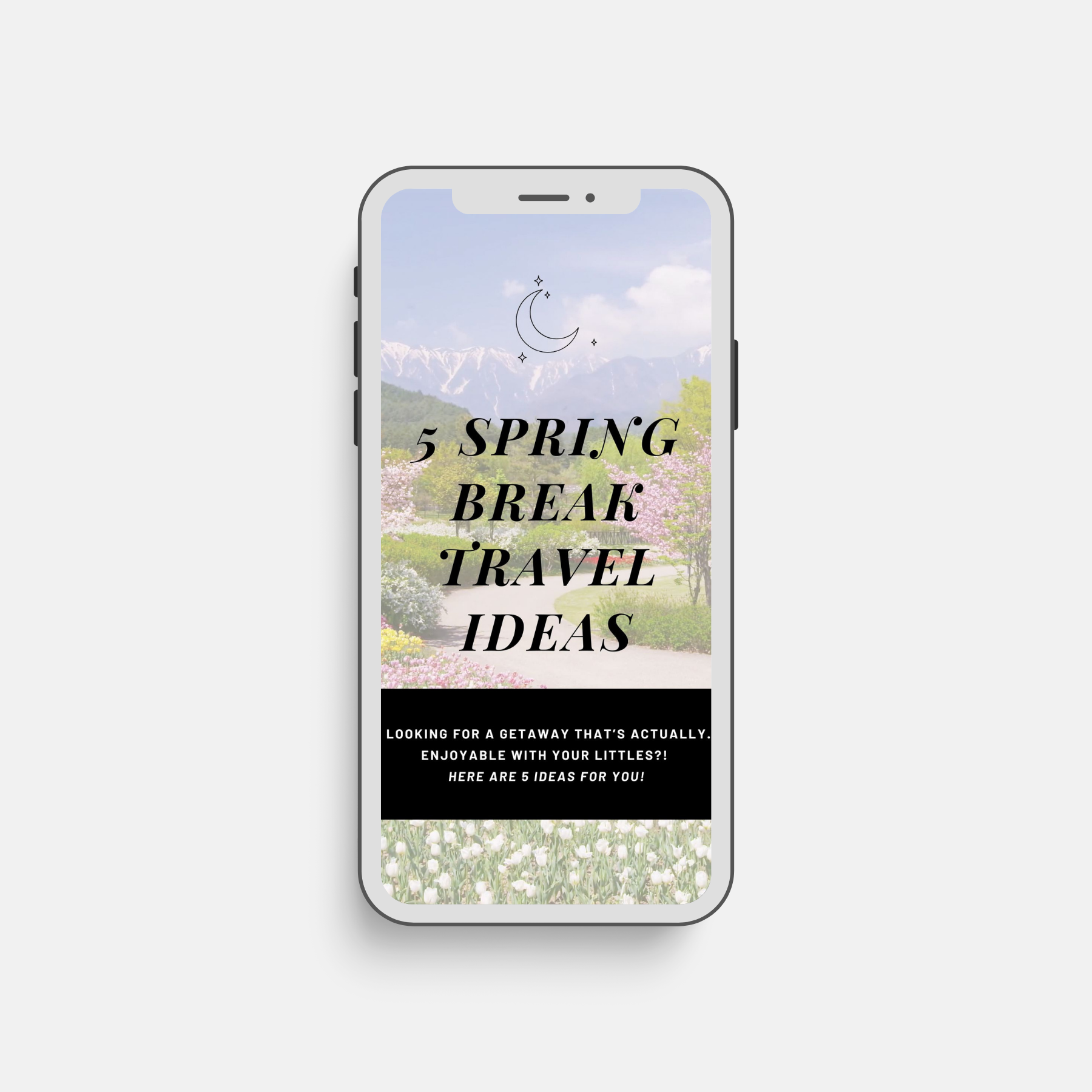 Instagram Stories Template - 5 Spring Break Travel Ideas with Littles