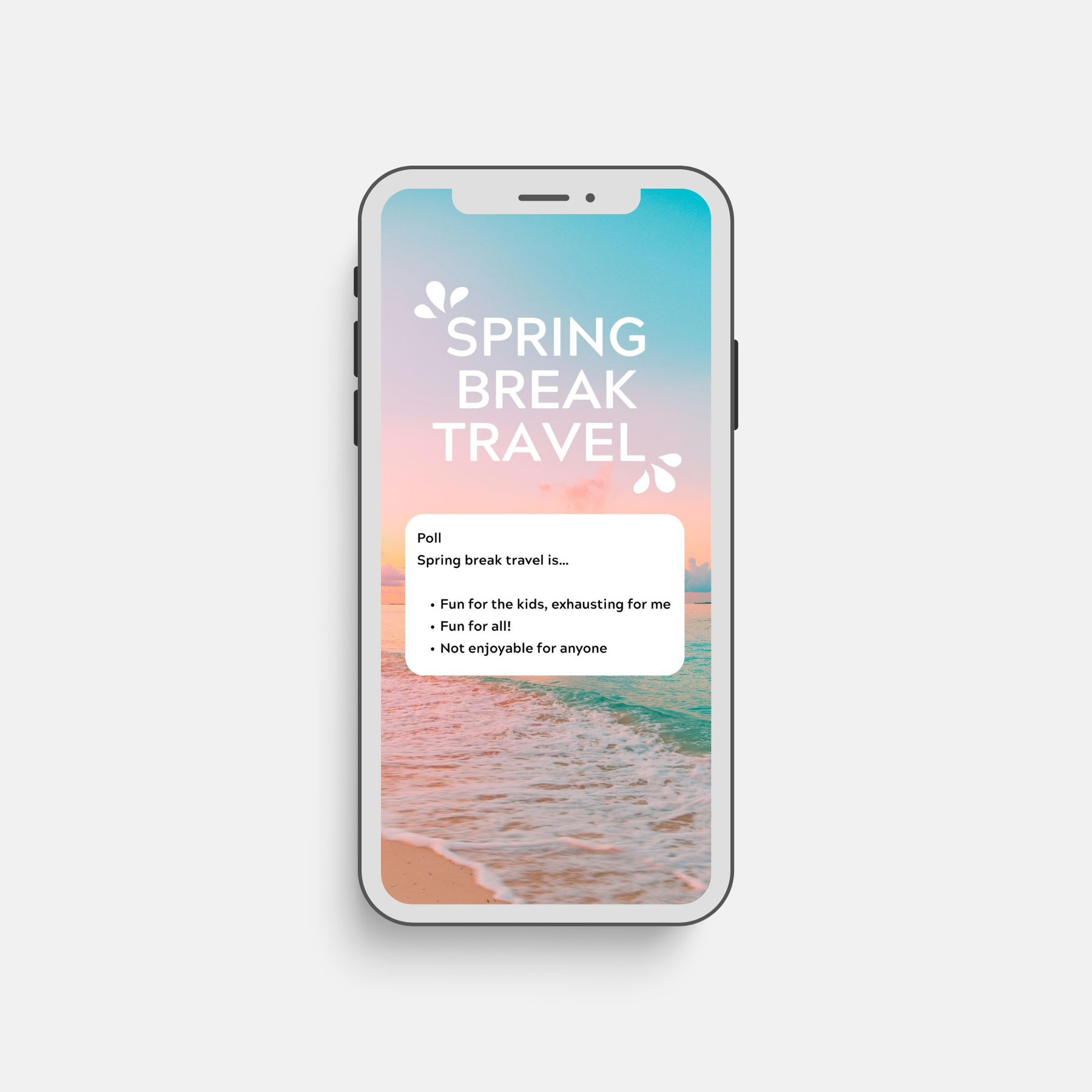 Instagram Stories Template - 5 Spring Break Travel Ideas with Littles