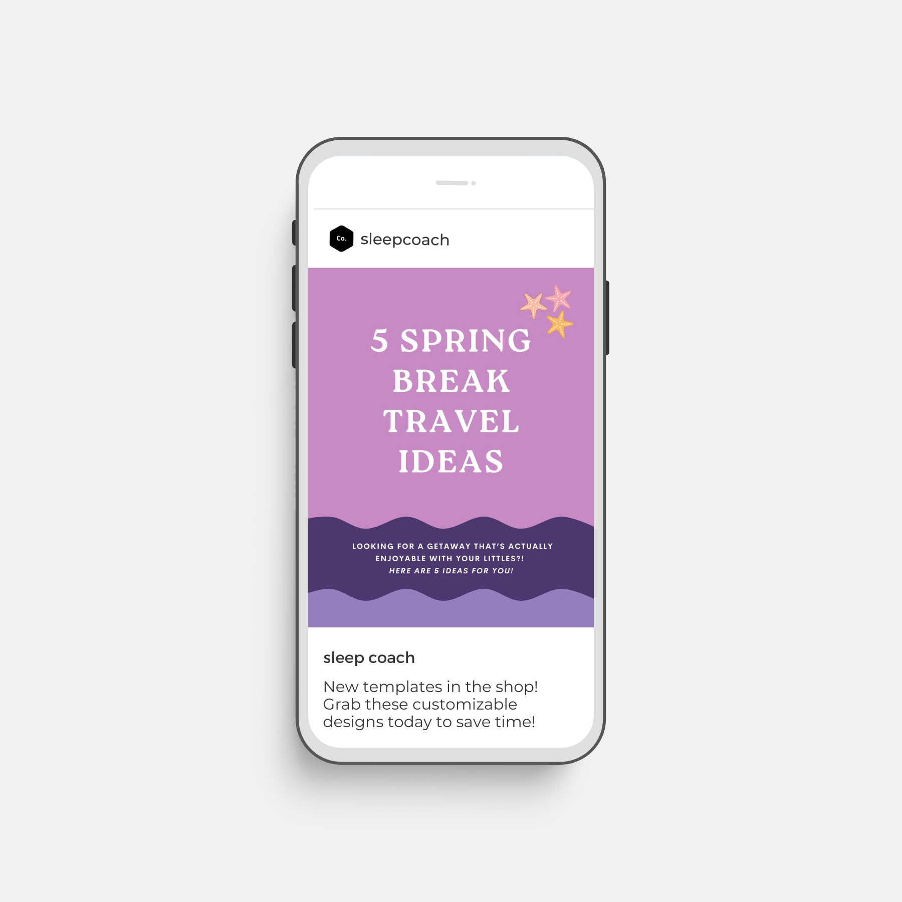 Instagram Post Template - 5 Spring Break Travel Ideas with Littles