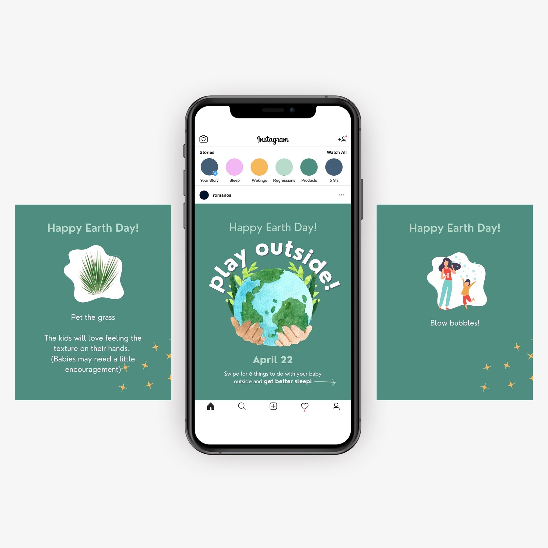 Carousel Post Template - Get Outside (Earth Day)
